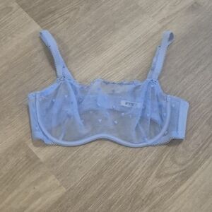 Victoria's Secret Light Blue Sheer Heart Bra